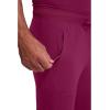 Cherokee Mens Mid Rise Jogger Scrub Pants with Zipper Cargo Pocket 360 Stretch Moisture Wicking PROTX2 Fabric – CK004A(Wine)