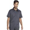 Cherokee Men’s Scrub Set – Modern Fit Polo Shirt WW615 with Natural Rise Jogger WW012(Pewter)