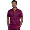 Cherokee Men’s Scrub Set – Modern Fit Polo Shirt WW615 with Natural Rise Jogger WW012(Wine)