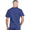 Cherokee Men’s Scrub Set Traditional Fit V-Neck Top WW675 with Tapered Leg Fly Front Cargo Pant WW190, Navy- M Top/M Pant