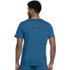 Cherokee Men’s Scrub Set, V-Neck Scrub Top Modern fit WW603 with Natural Rise Jogger Scrub Pants Drawstring Waistband WW012(Caribbean Blue)