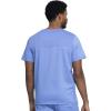 Cherokee Men’s Scrub Set, V-Neck Scrub Top Modern fit WW603 with Natural Rise Jogger Scrub Pants Drawstring Waistband WW012(Ciel)