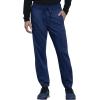 Cherokee Men’s Scrub Set, V-Neck Scrub Top Modern fit WW603 with Natural Rise Jogger Scrub Pants Drawstring Waistband WW012(Navy)