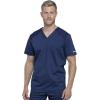 Cherokee Men’s Scrub Set, V-Neck Scrub Top Modern fit WW603 with Natural Rise Jogger Scrub Pants Drawstring Waistband WW012(Navy)