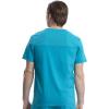Cherokee Men’s Scrub Set, V-Neck Scrub Top Modern fit WW603 with Natural Rise Jogger Scrub Pants Drawstring Waistband WW012(Teal Blue)