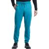 Cherokee Men’s Scrub Set, V-Neck Scrub Top Modern fit WW603 with Natural Rise Jogger Scrub Pants Drawstring Waistband WW012(Teal Blue)