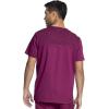 Cherokee Men’s Scrub Set, V-Neck Scrub Top Modern fit WW603 with Natural Rise Jogger Scrub Pants Drawstring Waistband WW012(Wine)