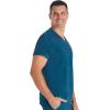 Cherokee Men’s V-Neck Scrub Top Journey with 2 Pockets and Front and Back Yoke Seams and Side Vents – CK824A(Caribbean Blue)