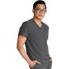 Cherokee Men’s V-Neck Scrub Top Journey with 2 Pockets and Front and Back Yoke Seams and Side Vents – CK824A(Heather Pewter)