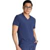Cherokee Men’s V-Neck Scrub Top Journey with 2 Pockets and Front and Back Yoke Seams and Side Vents – CK824A(Navy)