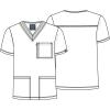 Cherokee Men’s V-Neck Scrub Top with 4 Pockets and Back Yoke Seam CK752A(Heather Pewter)