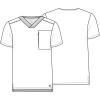 Cherokee Men’s V-Neck Scrub Top with Front Neckline, Yoke Seams, and Zip Pocket – CK718A(Caribbean Blue)