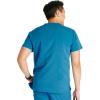 Cherokee Men’s V-Neck Scrub Top with Front Neckline, Yoke Seams, and Zip Pocket – CK718A(Caribbean Blue)