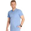 Cherokee Men’s V-Neck Scrub Top with Front Neckline, Yoke Seams, and Zip Pocket – CK718A(Ciel)
