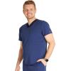 Cherokee Men’s V-Neck Scrub Top with Front Neckline, Yoke Seams, and Zip Pocket – CK718A(Navy)