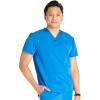 Cherokee Men’s V-Neck Scrub Top with Front Neckline, Yoke Seams, and Zip Pocket – CK718A(Royal)