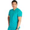 Cherokee Men’s V-Neck Scrub Top with Front Neckline, Yoke Seams, and Zip Pocket – CK718A(Teal Blue)