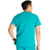 Cherokee Men’s V-Neck Scrub Top with Front Neckline, Yoke Seams, and Zip Pocket – CK718A(Teal Blue)