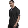 Cherokee Men’s Zip Up Jacket, Traditional Fit Lapel Collar with Half Sleeves 4300(Black)