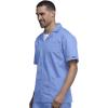 Cherokee Men’s Zip Up Jacket, Traditional Fit Lapel Collar with Half Sleeves 4300(Ceil)