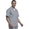 Cherokee Men’s Zip Up Jacket, Traditional Fit Lapel Collar with Half Sleeves 4300(Grey)