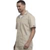 Cherokee Men’s Zip Up Jacket, Traditional Fit Lapel Collar with Half Sleeves 4300(Khaki)