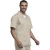 Cherokee Men’s Zip Up Jacket, Traditional Fit Lapel Collar with Half Sleeves 4300(Khaki)