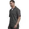 Cherokee Men’s Zip Up Jacket, Traditional Fit Lapel Collar with Half Sleeves 4300(Pewter)