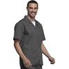 Cherokee Men’s Zip Up Jacket, Traditional Fit Lapel Collar with Half Sleeves 4300(Pewter)
