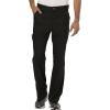 Cherokee Premium Scrub Set for Men Modern Fit V-Neck Top WW690 with Tapered Leg Button Closure & Inside Drawstring Pant WW140(Black)