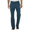 Cherokee Premium Scrub Set for Men Modern Fit V-Neck Top WW690 with Tapered Leg Button Closure & Inside Drawstring Pant WW140(Caribbean Blue)