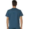 Cherokee Premium Scrub Set for Men Modern Fit V-Neck Top WW690 with Tapered Leg Button Closure & Inside Drawstring Pant WW140(Caribbean Blue)