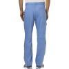 Cherokee Premium Scrub Set for Men Modern Fit V-Neck Top WW690 with Tapered Leg Button Closure & Inside Drawstring Pant WW140(Ciel)