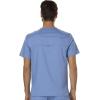 Cherokee Premium Scrub Set for Men Modern Fit V-Neck Top WW690 with Tapered Leg Button Closure & Inside Drawstring Pant WW140(Ciel)