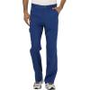 Cherokee Premium Scrub Set for Men Modern Fit V-Neck Top WW690 with Tapered Leg Button Closure & Inside Drawstring Pant WW140(Galaxy Blue)