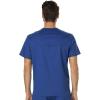 Cherokee Premium Scrub Set for Men Modern Fit V-Neck Top WW690 with Tapered Leg Button Closure & Inside Drawstring Pant WW140(Galaxy Blue)