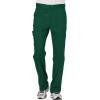 Cherokee Premium Scrub Set for Men Modern Fit V-Neck Top WW690 with Tapered Leg Button Closure & Inside Drawstring Pant WW140(Hunter Green)
