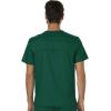 Cherokee Premium Scrub Set for Men Modern Fit V-Neck Top WW690 with Tapered Leg Button Closure & Inside Drawstring Pant WW140(Hunter Green)
