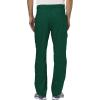 Cherokee Premium Scrub Set for Men Modern Fit V-Neck Top WW690 with Tapered Leg Button Closure & Inside Drawstring Pant WW140(Hunter Green)