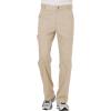 Cherokee Premium Scrub Set for Men Modern Fit V-Neck Top WW690 with Tapered Leg Button Closure & Inside Drawstring Pant WW140(Khaki)