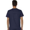 Cherokee Premium Scrub Set for Men Modern Fit V-Neck Top WW690 with Tapered Leg Button Closure & Inside Drawstring Pant WW140(Navy)