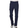 Cherokee Premium Scrub Set for Men Modern Fit V-Neck Top WW690 with Tapered Leg Button Closure & Inside Drawstring Pant WW140(Navy)