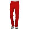 Cherokee Premium Scrub Set for Men Modern Fit V-Neck Top WW690 with Tapered Leg Button Closure & Inside Drawstring Pant WW140(Red)