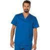 Cherokee Premium Scrub Set for Men Modern Fit V-Neck Top WW690 with Tapered Leg Button Closure & Inside Drawstring Pant WW140(Royal)