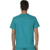 Cherokee Premium Scrub Set for Men Modern Fit V-Neck Top WW690 with Tapered Leg Button Closure & Inside Drawstring Pant WW140(Teal Blue)