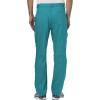 Cherokee Premium Scrub Set for Men Modern Fit V-Neck Top WW690 with Tapered Leg Button Closure & Inside Drawstring Pant WW140(Teal Blue)
