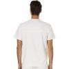 Cherokee Premium Scrub Set for Men Modern Fit V-Neck Top WW690 with Tapered Leg Button Closure & Inside Drawstring Pant WW140(White)