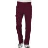 Cherokee Premium Scrub Set for Men Modern Fit V-Neck Top WW690 with Tapered Leg Button Closure & Inside Drawstring Pant WW140(Wine)