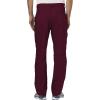 Cherokee Premium Scrub Set for Men Modern Fit V-Neck Top WW690 with Tapered Leg Button Closure & Inside Drawstring Pant WW140(Wine)