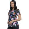 Cherokee Prints Women Scrubs Top Mock Wrap CK614(Love is Beautiful)